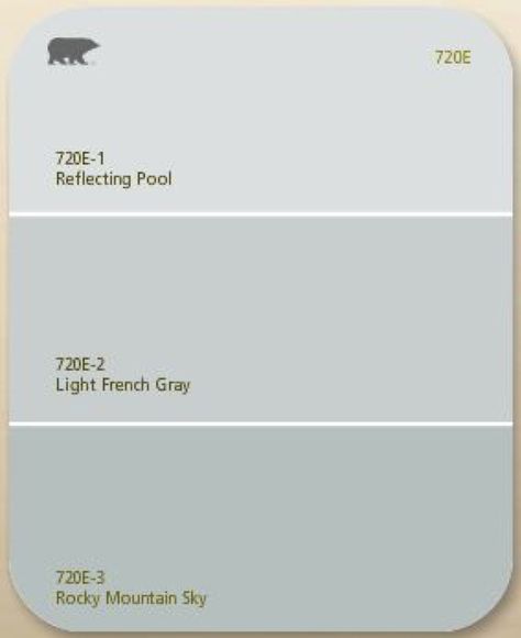 Behr Rocky Mountain Sky, Rocky Mountain Sky Behr Paint, Remodeling Garage, Light Blue Grey Paint, Light French Gray, Interior Paint Colors For Living Room, Bedroom Remodeling, Blue Gray Paint Colors, Kids Bedroom Remodel