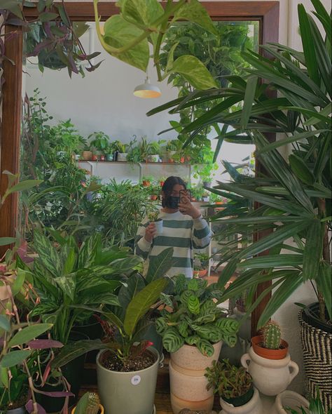 Mirror Behind Plant, Mirror With Plants, Cafe Showroom, Massive Mirror, Life Reference, Plants Green, Mirror Pic, Selfies, Still Life