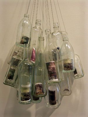 Clear Glass Bottles + hanging wire + photos = Awesome Hanging Photo Display: Photography Presentation Ideas Display, Gcse Photography Final Piece Presentation, Photography Presentation Ideas, Gcse Photography Final Piece, Photography Final Piece Ideas, Polaroid Display Ideas, Photography Exhibition Display, Photography Final Piece, Polaroid Display