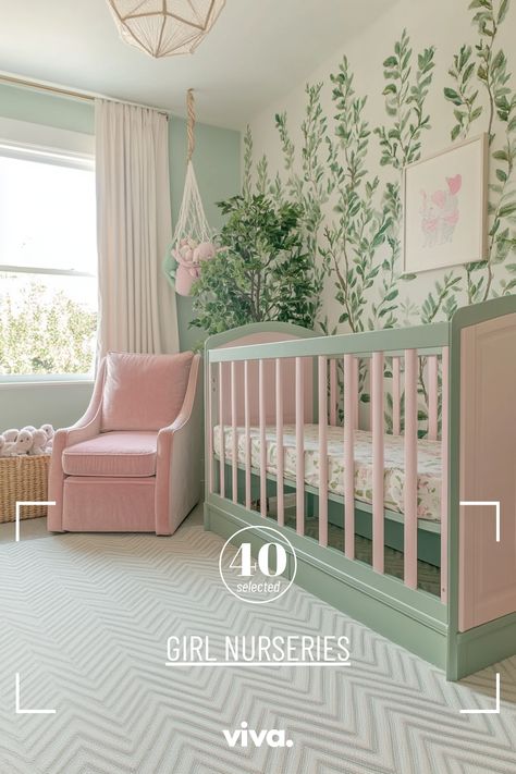 ♥️ Looking for inspiration for your baby girl nursery? Dive into this adorable girl nursery with a whimsical woodland theme. From the sage green walls to the enchanting forest decor, this room has everything you need for a cozy and charming nursery. 🌿👶 #girlnursery #babygirlnursery #nurserydecor #woodlandnursery #nurseryinspiration Green Crib Nursery Girl, Pink Forest Nursery, Girl Nursery Ideas Green, Pink And Green Nursery Ideas, Botanical Nursery Girl, Baby Girl Forest Nursery, Sage Girl Nursery, Sage Nursery Girl, Pink And Sage Nursery