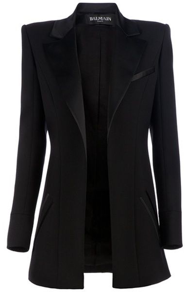 Balmain Structured Blazer Balmain Jacket, Balmain Collection, Balmain Blazer, Structured Blazer, Woman Suit Fashion, Blazer Designs, Wool Blend Jacket, Looks Black, Blazer Outfits