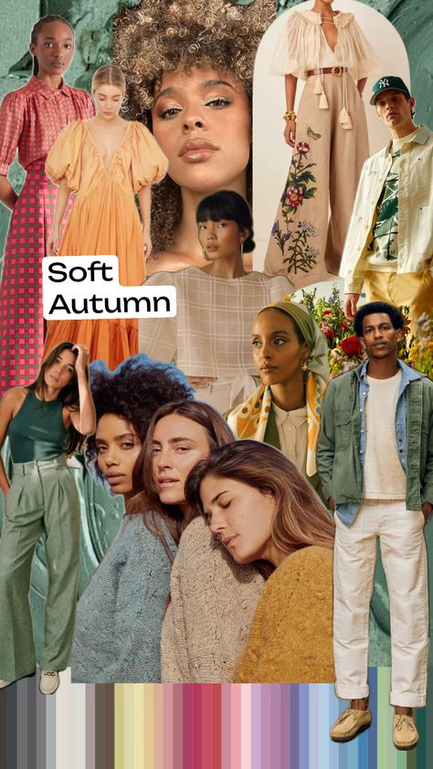 Soft Autumn outfit and colour inspiration✨ Soft Autumn palette is soft and warm - so look to those muted autumn colours! #myfirstshuffle #softautumn #coloranalysis #colouranalysis True Spring Colors, Muted Autumn, Soft Autumn Palette, Warm Fall Outfits, Soft Autumn Color Palette, Autumn Color Palette, Autumn Palette, Natural Boho, Seasonal Color Analysis