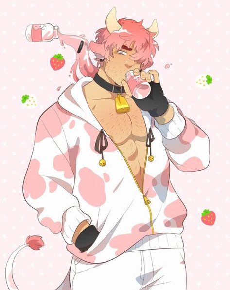 Cow Drawing, Strawberry Cow, Arte Sketchbook, Boy Art, Art Inspiration Drawing, Cute Anime Guys, An Anime, Cartoon Art Styles, Art Reference Photos