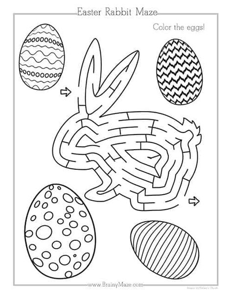 Free printable Easter mazes for kids. Includes Easter Cross Maze, Easter Bunny maze, Easter Egg Maze and so much more! Your students will LOVE to solve these fun Easter maze worksheets. Jelly Beans Easter, Maze Worksheet, Printable Mazes, Marshmallow Bunny, Marshmallow Peeps, Mazes For Kids, Easter Printables Free, Bible School Crafts, Phonics Kindergarten