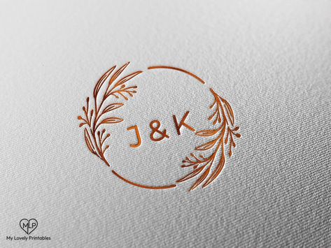 Minimalist Botanical Monogram, Custom JK Initials, Simple Wedding Logo | Digital & Printed | My Lovely Printables #tag #minimalist #fontdesign Botanical Monogram, Wedding Logo Monogram, Wedding Logo Design, Online Logo Design, Wedding Initials, Wedding Logo, Monogram Logo Design, Modern Couple, Craft Printing