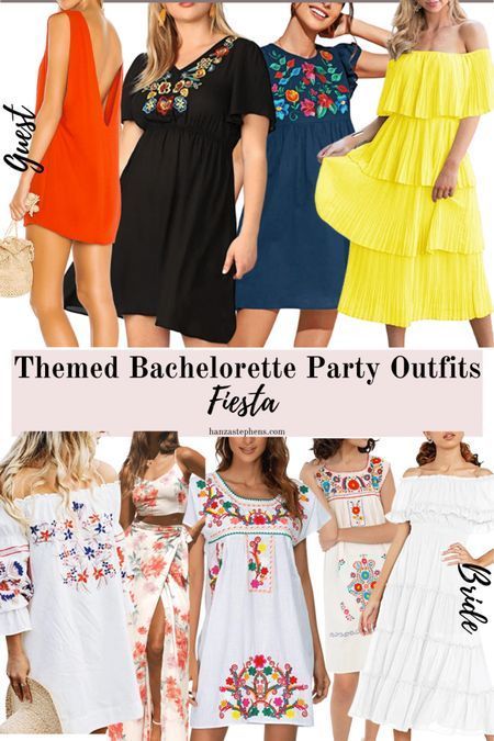 Fiesta themed bachelorette party dresses for brides and bridesmaids Fiesta party dresses Fiesta themed dresses Bride fiesta shower dresses Dresses for stock the bar party #LTKwedding Wedding Shower Dresses, Stock The Bar Party, Bachelorette Party Dresses, Wedding Shower Dress, Themed Dresses, Fiesta Shower, Themed Bachelorette Party, Millennial Fashion, Dresses Bride