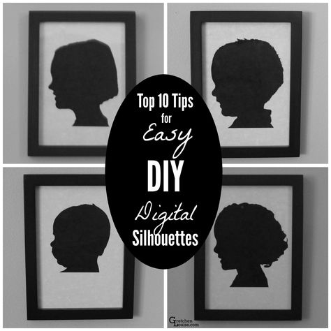 Top Ten Tips for Super Simple Silhouettes How To Make Silhouette Pictures, Silouette Pics Photo Ideas, Diy Silhouette Portrait, Siloette Ideas Photography, Silohette Artwork Easy, Silouette Drawings Person, Godmother Duties, Diy Kids Paint, Diy Silhouette