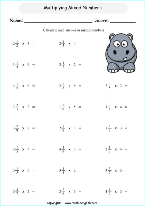 Multiply mixed numbers by whole numbers math worksheet for class 5. This online fraction resource can be used for math tutoring or math cram school. Class 5th Math Worksheet, Multiply Mixed Numbers, Multiplying Fractions And Whole Numbers, Subtracting Mixed Numbers, Maths Worksheet For Class 5 Fraction, Mixed Fractions Worksheets, Multiplying Fractions Worksheets, Fractions Mixed Numbers, Multiplying Mixed Numbers