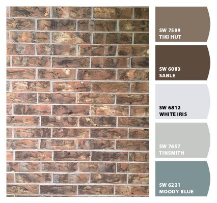 Chip It! by Sherwin-Williams – Home Brown Brick Exterior, Brick House Front Door Colors, Brown Brick Houses, Brick Houses, House Paint Color Combination, Door Paint, Color Combinations Paint, Trim Colors, Exterior House Paint Color Combinations