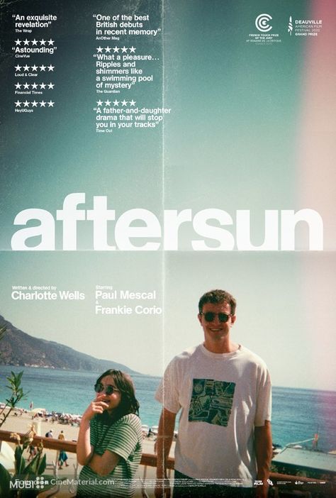 Aftersun (2022) British movie poster Best British Movies, Charlotte Wells, British Movies, Movie Studios, Information Poster, Nicholas Hoult, Ralph Fiennes, I Love Cinema, Amy Jackson