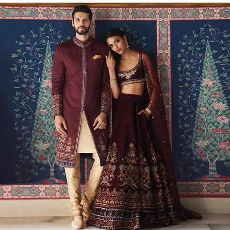 What about  this chocolate brown colour lehenga by @anitadongre . . . . . #awesomelifestyle #awesomelifestylefashion #awesomelifestyle… Wedding Matching Outfits, Indian Dresses Online, Mode Ulzzang, Groom Dress Men, Indian Groom Wear, Wedding Dresses Men Indian, Indian Outfits Lehenga, Couple Wedding Dress, Bridal Lehenga Collection