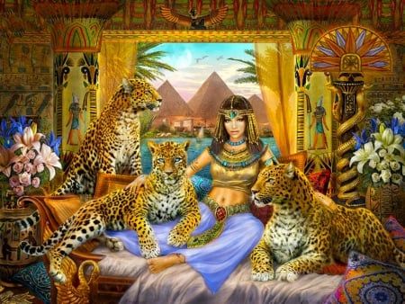 Leopard Queen - Fantasy & Abstract Background Wallpapers on Desktop Nexus (Image 2463181) Egypt Queen, Egyptian Decor, Female Warriors, Diamond Drawing, Egyptian Queen, Diamond Paint, Egypt Art, Hur Man Målar, Alam Yang Indah