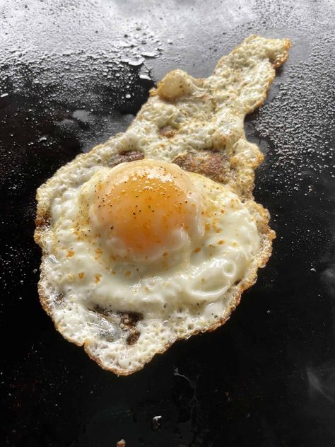 Fried Egg on the Blackstone Griddle - From Michigan To The Table How To Cook Eggs On A Blackstone, Eggs On The Blackstone, Eggs On Blackstone Griddle, Blackstone Eggs, Griddle Eggs, Eggs Blackstone, Burger Tower, Cooking On A Blackstone Griddle, Fried Egg Recipe