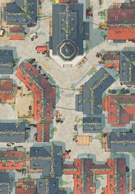 Medieval City battle map Dnd 5e City Battle Map, Dnd Urban Map, Fantasy City Map Design, City Map Dnd 5e, Dnd Capital City Map, Dnd Street Battle Map, House Battle Map Dnd, Town Square Map Dnd, Battlemaps Dnd City