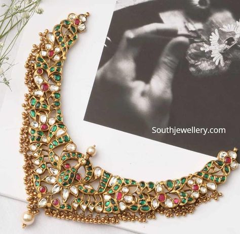 Svtm Jewels, Gold Kundan Necklace, 22 Carat Gold Jewellery, Choker Designs, Bridal Jewellery Design, 22 Carat Gold, Indian Jewellery Design, Gold Bride Jewelry, Kundan Necklace