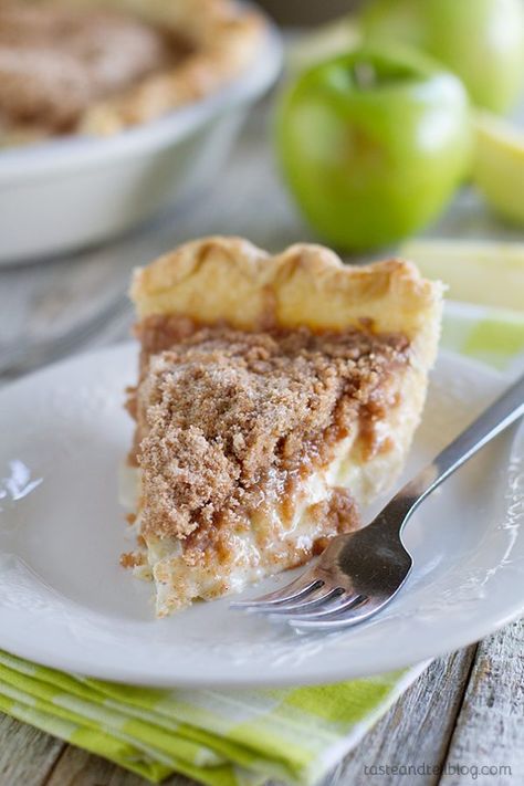 Apple Pie Taste Of Home, Creamy Apple Pie, Sour Cream Apple Pie, Buttery Flaky Pie Crust, Apple Crumb Pie, Taste And Tell, Favorite Pie Recipes, Apple Treat, Homemade Apple Pie