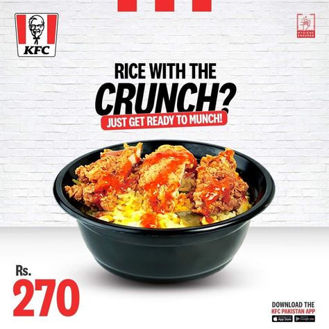 Enjoy the Chicken & Rice with some rice and crunch, perfect for y’all to munch! To try, visit KFC outlet located on Second Floor. #gigamall #gigagroup #shoppingmall #shopping #kfc #riceandchicken #eating #WTCPAK Kfc Rice, Kfc Chicken, Rice Field, Chicken Rice, The Chicken, Second Floor, Outlet, Rice, Chicken