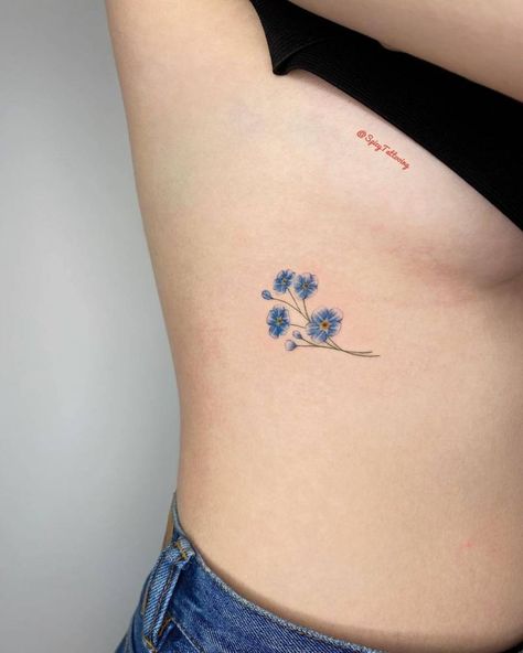 Alaska State Flower Tattoo, Small Blue Flower Tattoo, Fine Line Forget Me Not Tattoo, Dont Forget Me Flowers Tattoo, Forget Me Not Tattoo Black And White, Forget Me Not Tattoo Memorial, Small Blue Tattoo, Forget Me Not Flowers Tatoos, Blue Flowers Tattoo