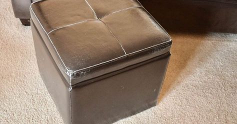 How to Quickly and Easily Recover an Old Storage Cube | Hometalk Small Storage Bench, Crate Ottoman, Diy Fireplace Mantel, Recovering Chairs, Diy Pantry Organization, Tire Storage, Simmering Potpourri, Storage Cubes, Natural Air Freshener