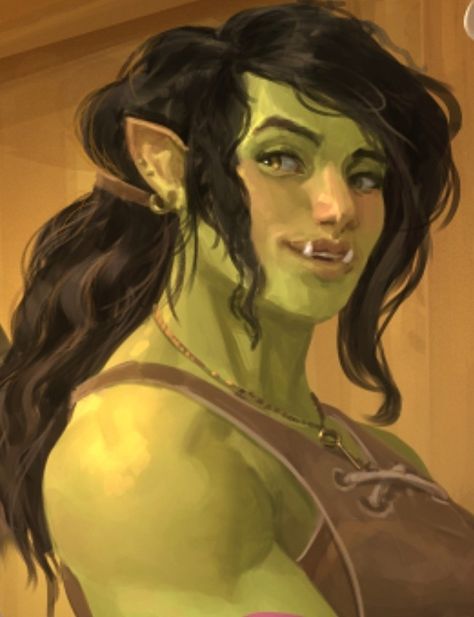 Ogress Art, Orc Woman Character Design, Dnd Half Orc Woman, Half Orc Barbarian Female Dnd, Female Orc Character Design, Orc Dnd Character, Female Orc Art, Female Orc Barbarian, Female Orc Beautiful