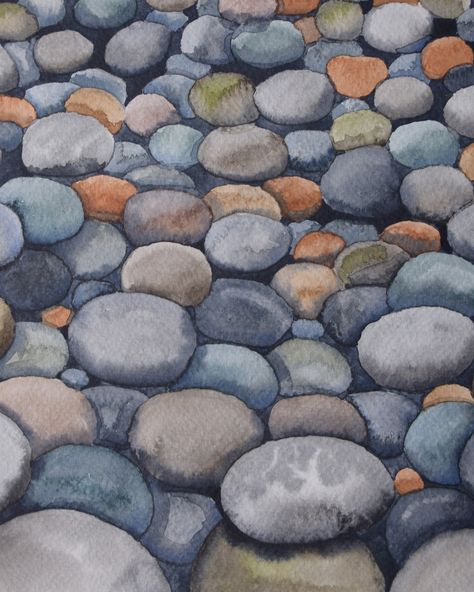 "Kirsty Topps original watercolour art prints available in limited quantities. Printed on archival paper  Available in 2 popular sizes 10\"x8\" or 7\"x5\"" Watercolour Pebbles Watercolor Painting, Watercolor Rocks, Pisces Shirt, Stacked Rocks, Pisces Season, Ink And Wash, Learn Watercolor Painting, Watercolor Art Diy, Aquarelle Art