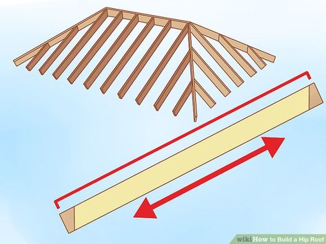 How to Build a Hip Roof: 15 Steps (with Pictures) - wikiHow Chicken Diapers, Hip Roof Design, Roof Rafters, Gazebo Roof, Roof Pitch, Gazebo Plans, Framing Construction, Timber Roof, Building A Pergola