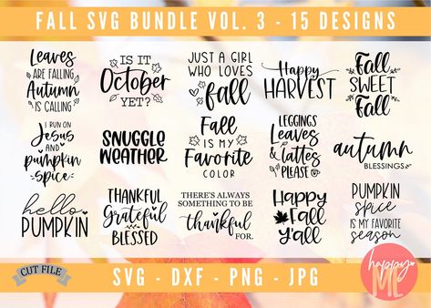 Fall Bundle SVG Autumn Bundle SVG Fall Quote SVG | Etsy Fall Quote, Fall Rock, Fall Words, Thanksgiving Signs, Svg Bundles, Autumn Svg, Svg Thanksgiving, Cricut Tips, Happy October