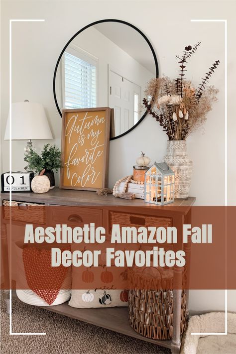 Fall Entry Way Table Decor, Fall Entry Table Decor, Fall Entry Table, Amazon Fall Decor, Fall Entry, Aesthetic Amazon, Entry Table Decor, Neutral Fall Decor, Cozy Fall Decor