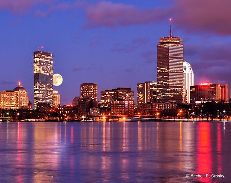 Boston images | Boston Skyline from the Charles | Mitchell R. Grosky Photography Blog... love it Boston Photography, Boston Skyline, Boston Strong, Back Bay, Romantic City, Boston Massachusetts, American Cities, Bright Lights, Best Cities