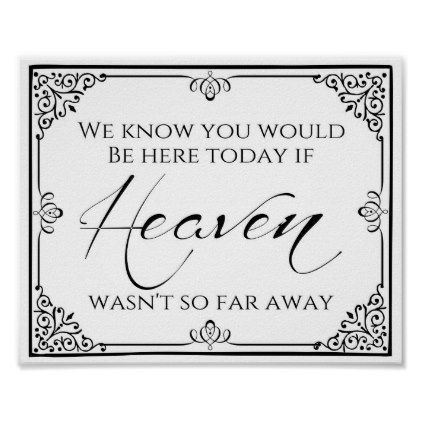 Wedding sign missing loved ones heaven - love gifts cyo personalize diy Vintage Wedding Guest Book, Missing Loved Ones, Wedding Wall Art, Missing Love, Loved One In Heaven, Unity Sand, Wedding Bridesmaids Dresses Blue, Vintage Wedding Gifts, Zazzle Wedding