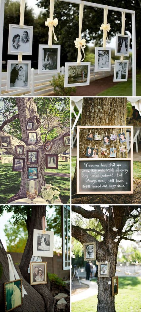 Memory Wall Wedding Display Ideas, Memorial Wall For Wedding, Memorial Wall Wedding, Wedding For Those Who Have Passed, People Who Have Passed Wedding, Memory Wall Ideas For Deceased, Wedding Memorial Ideas Display, For Those Who Have Passed Wedding, Remembering Loved Ones Passed Wedding