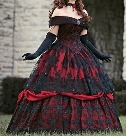 Gothic Dress Victorian Ball Gowns, Royal Gothic Dress, Gothic Sweet 16 Dresses, Black And Red Victorian Dresses, Masquerade Quince Dress, Gothic Masquerade Dress, Vampire Quinceanera Dress, Black And Red Masquerade Dress, Emo Quinceanera Dresses