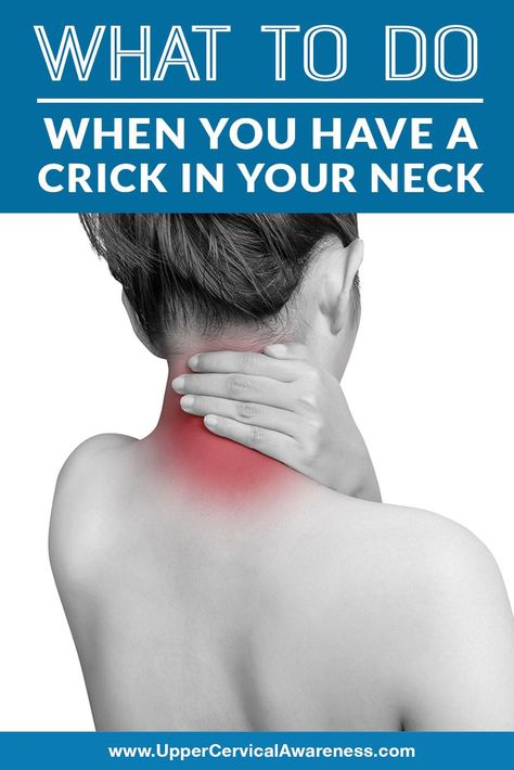 What to Do When You Have a Crick in Your Neck 	  "If you woke up this morning with a crick in your neck, or if you regularly experience neck pain or stiffness, then you need to know what is causing the problem and how to correct it"	  #UpperCervicalAwareness #UpperCervicalHealth #GetAdjusted Crick In Neck, Neck Pain Remedies, Neck Muscle Pain, Neck Pain Stretches, Nerve Pain Remedies, Forward Head Posture Exercises, Neck Ache, Sore Neck, Neck Problems