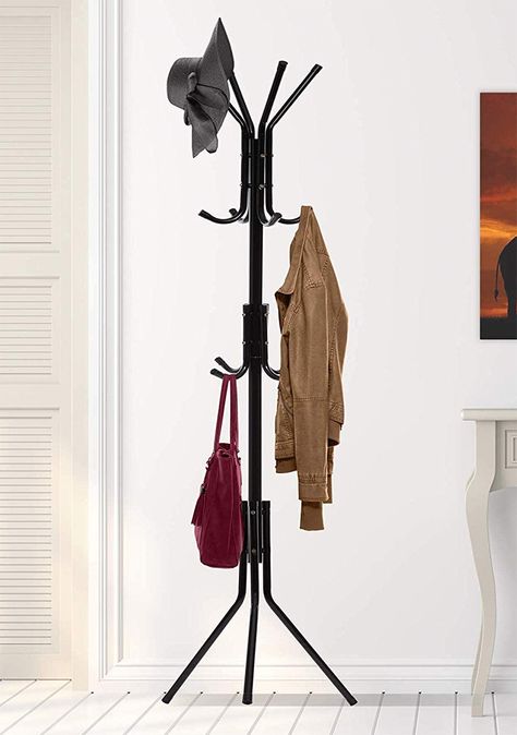 Handbag Stand Ideas, Coat Stand Ideas, Coat Hanger Diy, Handbag Stand, Coat Holder, Iron Furniture Design, Handbag Holder, Australia House, Shoe Rack Living Room