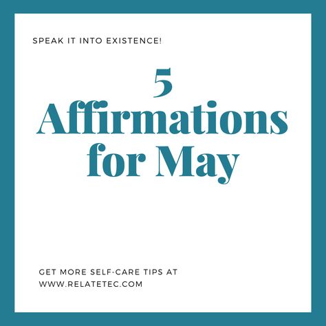 5 Affirmations for May 2020 5 Affirmations, Speak It Into Existence, Physical Touch, Words Of Affirmation, Change Your Mindset, Positive Change, Like A Boss, New Love, Affiliate Links