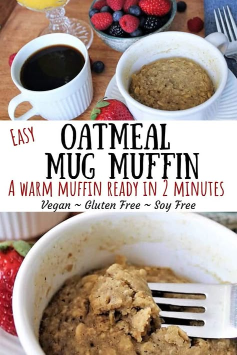 Instant Oatmeal Mug Muffin, Banana Oat Mug Cake Microwave, Instant Oatmeal Mug Cake, Mug Muffins Microwave, Oatmeal In A Mug Microwave, Healthy Mug Muffin Breakfast, Microwave Oatmeal Cookie Mug, Breakfast Mug Muffins, Instant Oats Recipes Baking