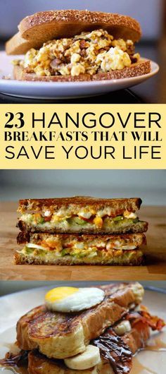 23 Breakfasts That Will Definitely Help Your Hangover Heavy Breakfast Ideas, Breakfast No Egg Ideas, Eggs And Toast Breakfast Ideas, Egg Receips, Hungover Foods, Hungover Breakfast, No Cook Breakfast Ideas, Big Breakfast Ideas, Hungover Food