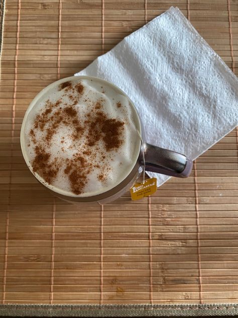 Enjoyed a wonderful chai tea latte today! #chaitealatte #tea #drinks #aesthetic Chai Tea Aesthetic, Home Made Chai, Homemade Aesthetic, Homemade Chai Tea, Homemade Chai, Drinks Aesthetic, Tea Aesthetic, Tea Drinks, Chai Tea Latte