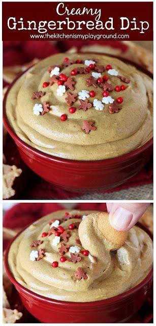 Creamy Gingerbread Dip ~ a quick, easy, and tasty way to enjoy that classic gingerbread spice! #gingerbread #Christmas #Christmasdip www.thekitchenismyplayground.com Dip For Gingerbread Cookies, Gingerbread Food Ideas, Winter Dip Recipes, Christmas Cream Cheese Dip, Christmas Dips For Parties, Christmas Party Dip, Gingerbread Dip Recipe, Christmas Dip Recipes, Sweet Dip Recipes