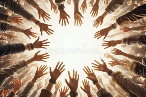 A group of people are holding hands in a circle royalty free stock photos Holding Hands In A Circle, Hands In A Circle, People Holding Hands, Empty Plate, Hands Reaching Out, A Group Of People, Group Of People, Pin Image, A Circle