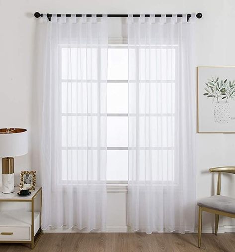 Big Window Curtains, Drape Curtains, Girls Room Curtains, Drapery Treatments, Curtains White, Window Curtains Bedroom, Bedroom Color Combination, Dark Curtains, Window Sheers