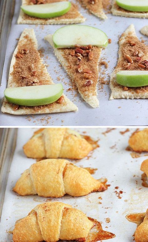 Easy Mini Apple Pies, Apple Crescent, Apple Crescent Rolls, Pillsbury Crescent Rolls, Pillsbury Crescent, Snack Sani, Crescent Recipes, Apple Pie Bites, Pie Bites