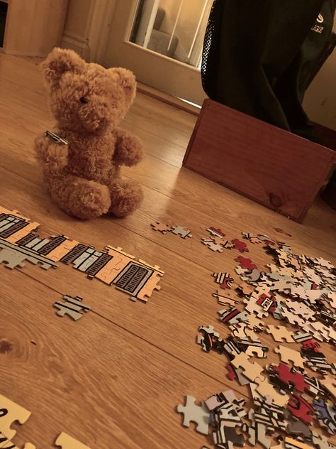 beartholomew the bear comes with us on a puzzle date !! hehe #datenight Puzzle Date, The Bear, Jigsaw Puzzles, Date Night, Dates, First Love