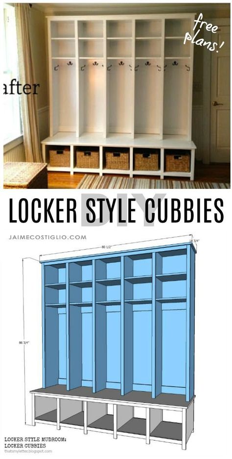 Mudroom Locker, Diy Locker, Mudroom Lockers, Mud Room Storage, Mudroom Design, Diy Holz, Popular Woodworking, Organizing Systems, Woodworking Furniture