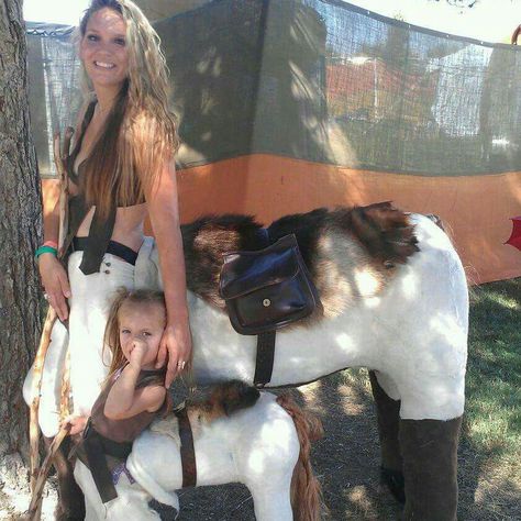 Matching homemade centaur costumes I made Centaur Outfits, Fantasia Centaurs Aesthetic, Centaur Cosplay, Centaur Clothing Design, Centaur Cosplay Diy, Fantasia Centaurs, Centaur Costume, Lion Witch Wardrobe, Ren Fest