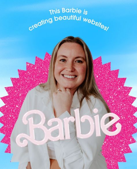 This Barbie Is A Template, This Barbie Is Trend, This Barbie Is Template, Barbie Template, Barbie Trend, Owning A Business, Websites Templates, Sticker Inspo, Squarespace Web Design