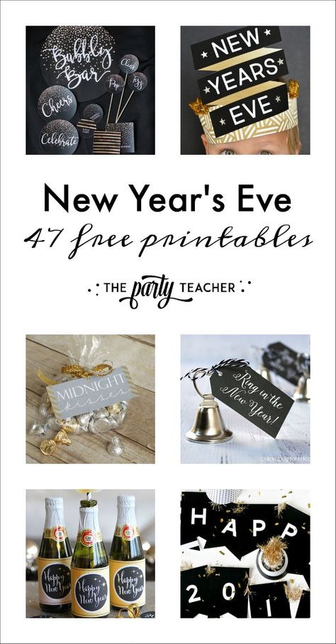 Freebie Friday: 47 New Year's Eve Free Printables New Years Free Printables, Nye Printables Free, New Year’s Eve Free Printables, New Years Eve Printables Free, New Year’s Eve Printables, New Years Printables Free, New Years Printables, New Years Eve Printables, Diy New Years Eve Decorations