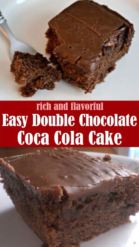 Easy Double Chocolate Coca Cola Cake – Reserveamana Cola Cola Cake, Coke A Cola Cake Recipe, Double Chocolate Coca Cola Cake Recipe, Coke Cake Recipe, Chocolate Coke Cake, Cola Cake Recipe, Chocolate Coca Cola Cake, Cracker Barrel Copycat Recipes, Coke Cake