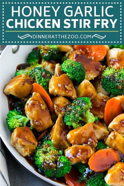 Stir Fry Chicken And Broccoli, Honey Garlic Chicken Stir Fry, Healthy Dinner Choices, Broccoli Healthy, Healthy Chicken Recipe, Easy Honey Garlic Chicken, Stir Fry Chicken, Garlic Chicken Stir Fry, Dinner Videos