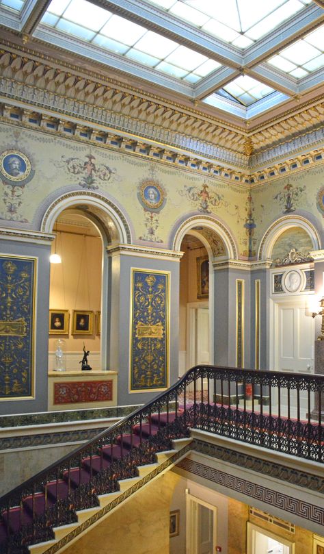 Top of the stairs at Osborne House Osbourne House, Osborne House, Top Of The Stairs, Classical House, Palace Interior, Furniture Details Design, White Interior Design, Classic Interiors, Home Library Design